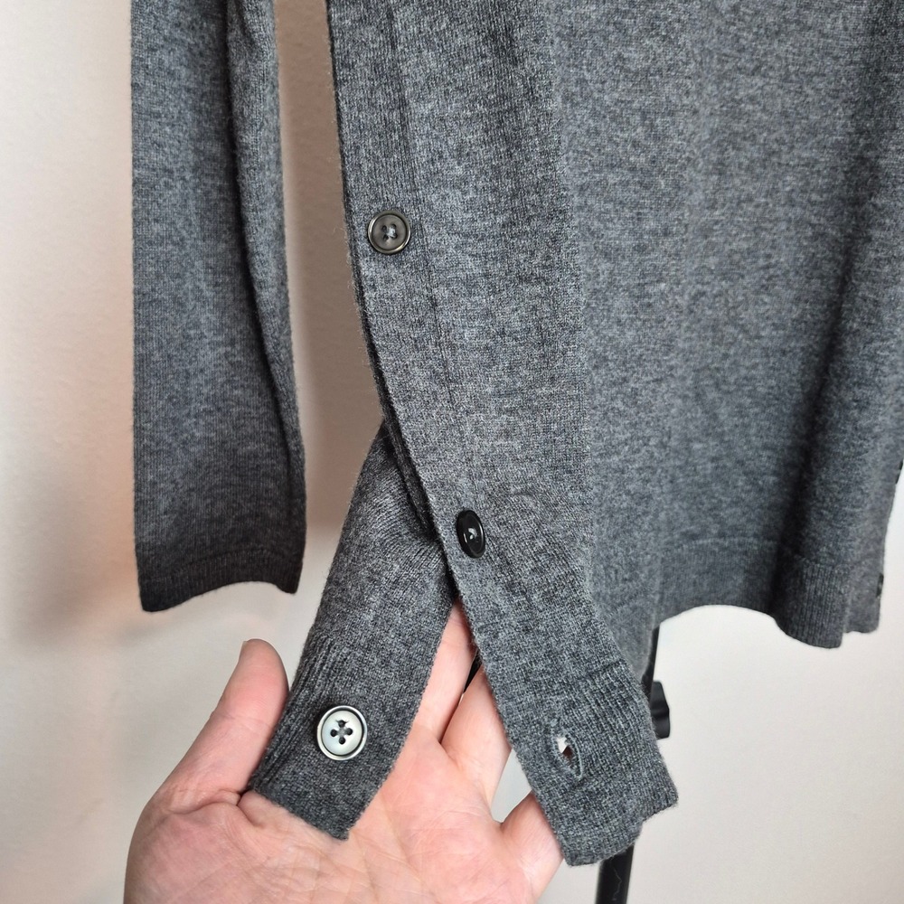 Talbots Petites Gray Lambswool Blend Button Side Crewneck Sweater Size P - Picture 3 of 8